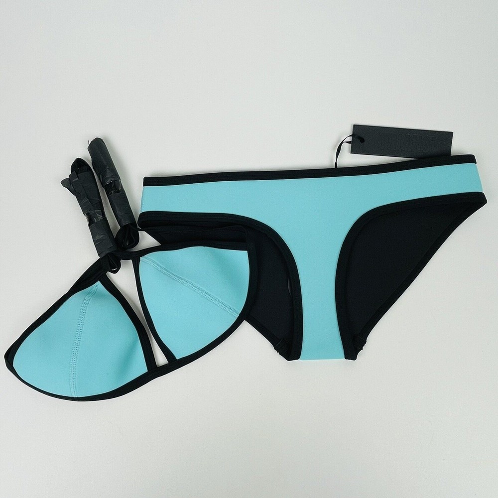 New TRIANGL Neoprene Bikini Top & Bottom Set Santa Rosa Splash (Turquoise) SMALL